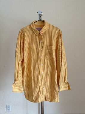 Yellow Striped Button-Down Shirt